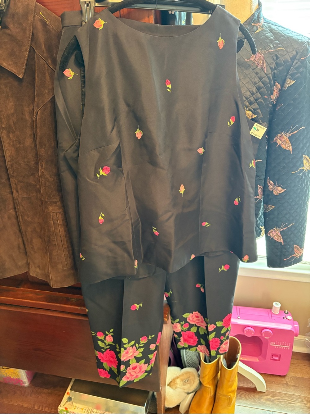 Talbots Silk Rose Tank & Pant Set